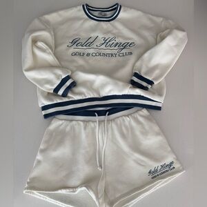 Gold Hinge Golf and Country Club Sweatshirt and Shorts Set Size XL